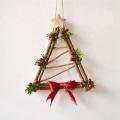 Christmas Wreath Door Window Decoration Rattan with Bow Pine Cones