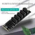 M.2 Ngff B-key Sata to Sata 3 5 Port 6gbps Expansion Card Jmb585