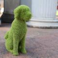 Courtyard Cute Dog Statues Grass Green Simulation Flocking Puppy B