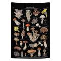 Mushroom Tapestry Black Tapestry Reference Chart 51.2 X 59.1 Inch