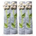 4pcs Flower Polka Dot Door/refrigerator Handle Cover Gloves Blue