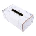 Golden Rim Tissue Marble Pu Leather Napkin Towel Holder Tissue Box