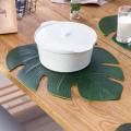 4pcs Banana Leaf Coaster Table Mat Pot Mat Kitchen Gradient Green