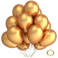 Gold Metallic Chrome Latex Balloons, 100 Pack 12 Inch Round