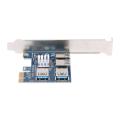 Pci-e 1x to 16x Card 1 to 4 Usb3.0 Adapter for Bitcoin Mining Device