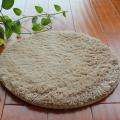Silky Simple Round Pet Puppy Cat Sleeping Mat Carpet Coffee Color