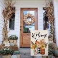 Fall Welcome Garden Flag Floral Thankful 12x18 Inch