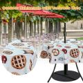 Umbrella Hole Tablecloth for Outdoor, with Zipper 60 Inch Table Cover