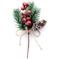 Christmas Berries Decor 8 Pcs Artificial Pine Cones Branch Craft