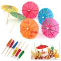 24 Multi Coloured Paper Cocktail Umbrellas Parasols