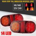 2pcs 24v Car Truck Tail Light Trailer Rear Brake Stop Turn Signal