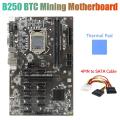 B250 Btc Mining Motherboard with Thermal Pad+cable for Btc Miner