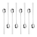 8 Pack Long Handle Iced Tea Spoons,9.5 Inch Stainless Steel Teaspoon