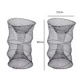 2pcs Foldable Fishing Cage Spring Cage Elastic Round Prawn Cage
