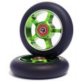 2pcs 100mm Scooter Wheels with Bearings Aluminum Scooter Parts,green
