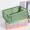 Collapsible Plastic Folding Storage Box Cosmetic Container Gray