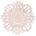 Wood Carved Long Onlay Applique Flower Walls Decor 15cm Type A