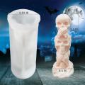 3d Skull Candle Mold Halloween Silicone Resin Mold for Wax Making