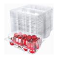 50 Pcs Clear Food Containers with Lids Plastic Hinged Food Containers