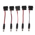 5pcs Big 4p to Dc 5521 Chassis Led Lights 12v Power Cord Black+red