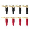 Set Of 8 Gold Plated 90 Degree Right Angle Banana Plugs