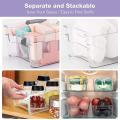 4 Pack Fridge Organiser Set,clear Plastic Bins,refrigerator Container