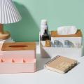 Organizer Box with Wooden Lid for Tissue Paper Makeup Storage Box-a