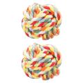 2x Pet Puppy Knot Twine Ball Rope Dogs Cottons Chews Toy Ball