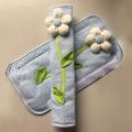 4pcs Flower Polka Dot Door/refrigerator Handle Cover Gloves Blue