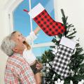 8 Pack Christmas Stocking for Party Decoration, L(red and Black)
