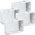 4 Pieces 2 Inch Low Profile Box Mounting Bracket for Headrail (white)