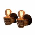 2x Retro Right Hand Fist Resin Wall Lamp Decoration Antique Wall Lamp