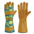 Olson Deepak Womens Gardening Gloves with Grain Leather(long-cuffs)