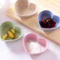 16pcs Wheat Straw Pickles Leaf Heart Round Mustard Tomato Sauce Bowl