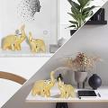 1pair Elephant Statue Home Decor,for Office Desktop Home (gold)