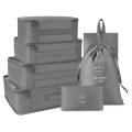 7pc Clothes Bag Set Packing Square Multifunctional Grey