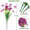 Artificial Flowers for Outdoors, 12 Bundles Fake Flowers, Purple