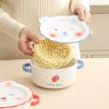 Household Bowl Ceramic Soup Bowl with Handle Salad Pasta Bowl -a