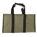 Waxed Canvas Log Carrier Tote Bag, with Handles Security Strap,green