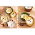 Cartoon Japanese Ceramic Cat Dog Noodle Bowls with Lids Fruit Bowl B
