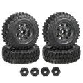 4pcs Beadlock Mini Crawler Wheel and Tires Set for 1/24 Rc Crawler,b
