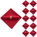 10pcs 48x48cm Polyester Cloth Napkins for Restaurant, Big Red