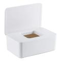 Wet Tissue Box with Moisture-proof Sealing Cover Napkin Box (white)