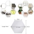 Acrylic Hexagonal Mirror Wall Sticker,for Bedroom & Living Room Decor