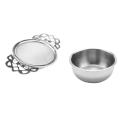 Tea Strainers with Drip Bowls (2-pack) Stainless Steel Tea Strainers