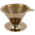 Double Wall Stainless Steel Titanium Gold Coffee Dripper Filter