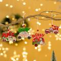 Christmas Tree Hanging Decorations Wooden Car Appearance Pendants