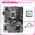 B75 Eth Mining Motherboard 8xpcie Usb Adapter+g540 Cpu+switch Cable