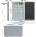 Desktop Calculator with Writing Tablet for Daily and Office, Gray