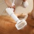 2-in-1 Pet Dryer Comb Hair Dryer for Dogs Cats Blower Eu Plug White